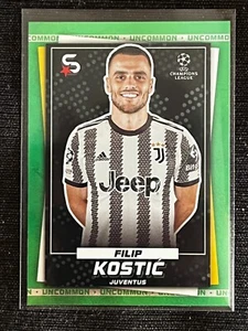 TOPPS UEFA SUPERSTARS 2022/23 GREEN PARALLEL FILIP KOSTIC JUVENTUS # 88 - Imagen 1 de 2