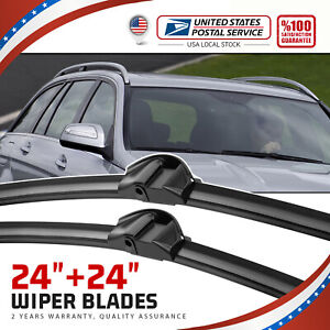Front Windshield Wiper Blades 24"+24" Set For Mercedes-Benz CLS63 AMG 2012-2014