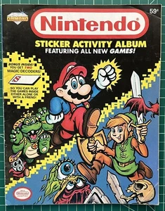 Rare Vintage 1989 Nintendo Sticker Activity Album Diamond MARIO ZELDA  FREE SHIP - Picture 1 of 9