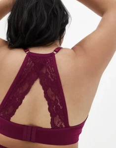 Torrid Berry Pink Deep V Racerback Lightly Padded Seamless Bralette size 1 14-16 - Picture 1 of 3