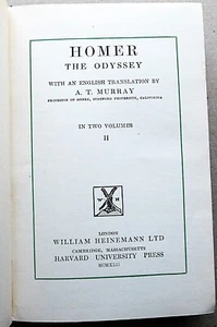 1943 HOMER THE ODYSSEY BOOK 2 Loeb A T Murray Greek English parallel text HB DJ - Imagen 1 de 2