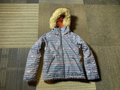 Girls Roxy Size Medium 10 Ski Jacket Dry flight 10K Faux Fur Southwestern Aztec - Image 1 of 4