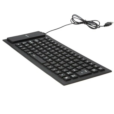 Waterproof Silicone Keyboard Foldable Flexible USB Dustproof DirtProof Full Size - Image 1 of 4