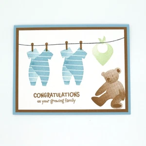 Tarjeta de bebé estampada tarjeta de baby shower tarjetas hechas a mano envío combinado - Imagen 1 de 1