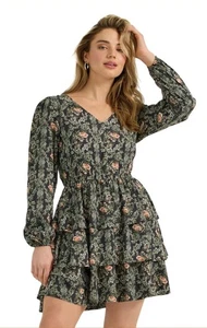 Womens XL Wrangler Retro Vintage Tiered Long Sleeve Dress - Picture 1 of 6