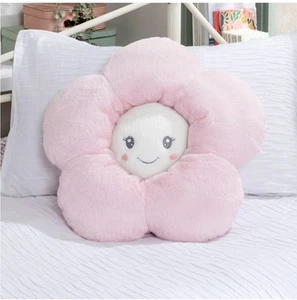 Daisy Flower Cushion Pink 50cm Soft Toy Bed Bedroom Decor Kids Play - Picture 1 of 4