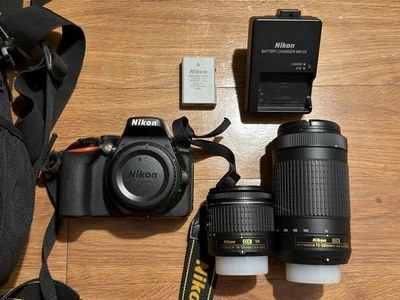 Nikon D5600 DSLR Camera Kit – 18-55mm VR + 70-300mm Lens, Bag, Battery & Charger - Image 1 of 4