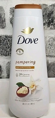 Dove Pampering Shea Butter & Vanilla Body Wash 20 fl oz 24Hr Renewing Moisture - Image 1 of 4