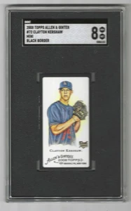 2008 Topps Allen & Ginter Clayton Kershaw #72 Black Border Mini RC Rookie SGC 8 - Picture 1 of 2