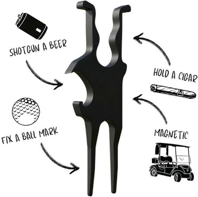 Magnetic Golf Cart Cigar Holder Clip Beer Shotgun and Divot Tool - image 1 of 4