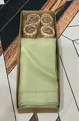 Set Of 4 Napkins and Rings 20”x20” - Image 1 of 4