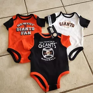 NEW Baby 6-9 month San Francisco Giants 3 piece bodysuit set - Picture 1 of 2