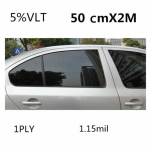 Car Black Car Home Glass Window Tint Tinting Film and shade Roll 50cm*2m 5% VLT - Picture 1 of 5