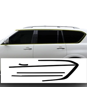 Fits Nissan Armada 2017-2024 Side Window Chrome Delete Decal Blackout Vinyl Trim - Picture 1 of 6