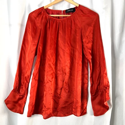 Derek Lam 女式 Deisgner 真丝混纺衬衫上衣意大利制造,尺寸美国 2 — 第 1/3 张图片