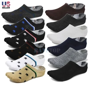 6 Pairs Mens Invisible No-Show Socks Non-Slip Loafer Low Cut Cotton Liner 7-11 - Picture 1 of 6