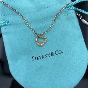 Tiffany & Co Paloma Peretti Open Heart Charm Bracelet 18k Rose Gold & Silver - Picture 1 of 7