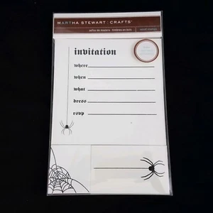 Martha Stewart Set of 3 Halloween Invitation Spider Web Rubber Stamps M230158 - Picture 1 of 3