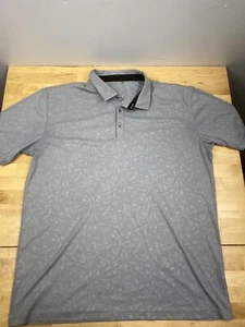 Swannies Golf Polo Mens XL Gray Floral Stretch Performance #7696 - Picture 1 of 9