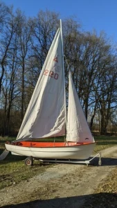 Segeljolle Triss-Giggen mit Slipwagen - Bild 1 von 14