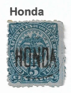 STAMPS-COLOMBIA. 1883. 5c Blue on blue. SG: 109. Fine Used "Honda" Oval Cancel - Picture 1 of 1