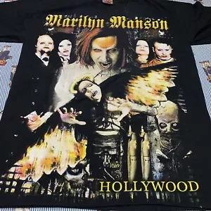 Marilyn Manson grafisches T-Shirt Hard Rock Revolution Hollywood schwarz Rundhalsausschnitt - Bild 1 von 7