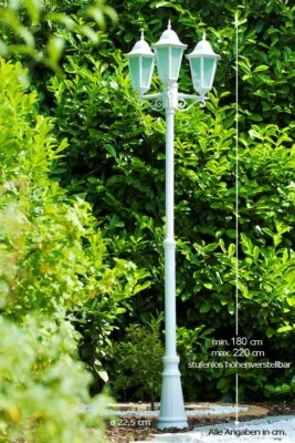 Gartenlaterne Kandelaber Außenlampe Stehlampe Stehleuchte Wegelampe Laterne Glas - Bild 1 von 4