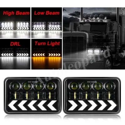 Faros LED de haz alto bajo de 4" x 6"/DRL/señal de giro para Freightliner FLD 120 y 112 Foto 1 de 4