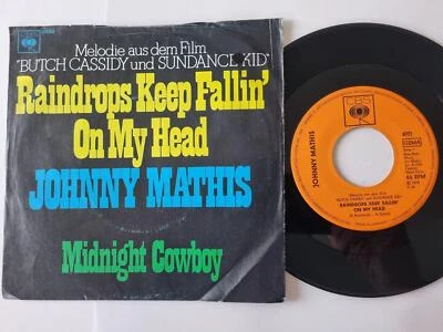7" Single Johnny Mathis - Raindrops keep fallin' on my head Vinyl Germany - Image 1 of 4