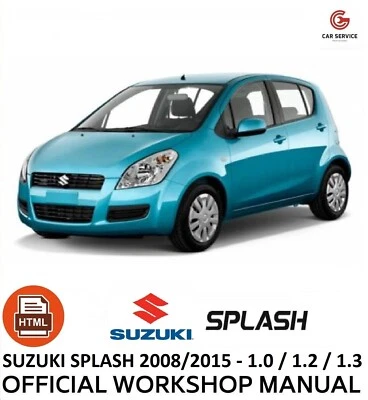 SUZUKI SPLASH 2008/2015 WORKSHOP MANUAL - REPAIR SERVICE WIRING DIAGRAMS - MULTI - Image 1 of 4