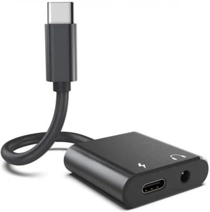 USB-C HEADPHONE ADAPTER EARPHONE 3.5MM JACK CHARGER PORT for PHONES & TABLETS - Picture 1 of 6