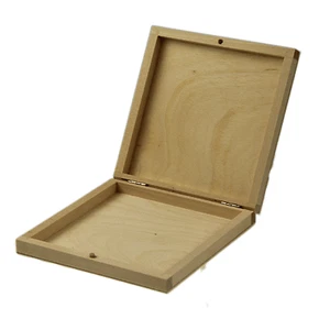Holzbox für CD + DVD quadratische CD-Holzbox Holz-Schachtel - Afbeelding 1 van 2