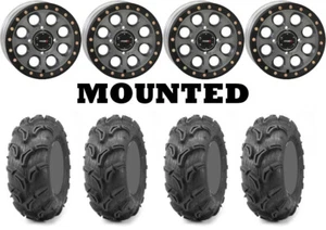 Kit 4 Maxxis Zilla Tires 30x9-14 on System 3 SB-7 Beadlock Gray Wheels 550 - Picture 1 of 5