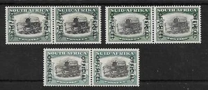 SOUTH AFRICA THE 3 DIFFERENT GVI 1951-4 5/- OFFICIAL PAIRS FINE MINT CAT £325 - Picture 1 of 2