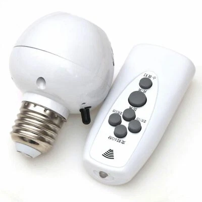 Wireless IR Remote Control E27 Light Bulb Holder Dimmable Timer Night Light Base - Image 1 of 4