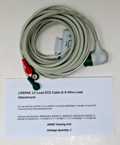 Physio Control LifePak 12 Lead ECG Cable & 4 Wire with 12 lead attachment port - Picture 1 of 7