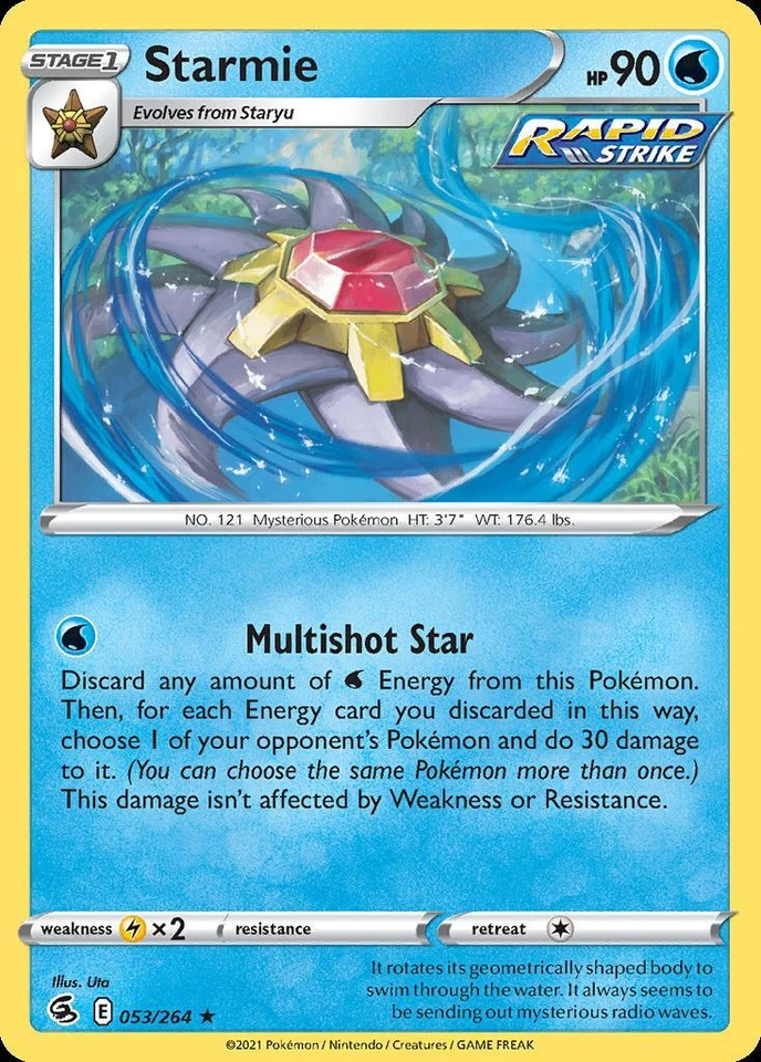 Pokemon Starmie (53/296) Fusion Strike LP REVERSE HOLO - Image 1 of 1