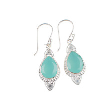 Green Onyx Gemstone 925 Sterling Silver Elegant jewelry Earrings For Engagement