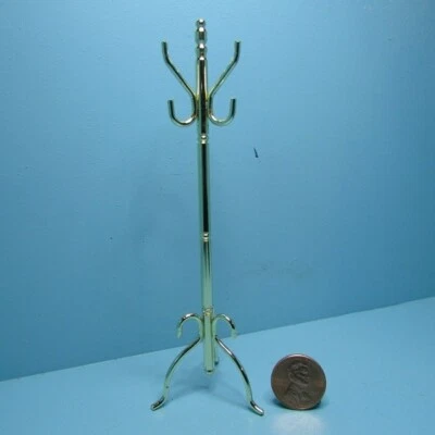Dollhouse Miniature Metal Hall Coat Tree in Gold B0689 - Image 1 of 2