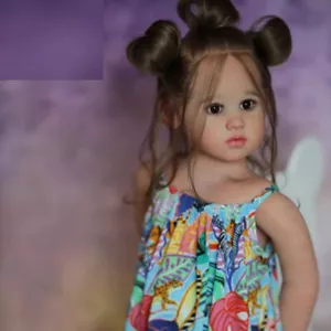 Bambola neonato 30 pollici bambino capelli lunghi radicati a mano realistica ragazza fatta a mano regalo - Foto 1 di 2