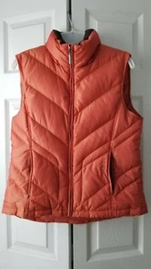 Izod Perform X Women's Down Filled Sleeveless Orange Puffer Vest Sz S Pre-Owned - Picture 1 of 10