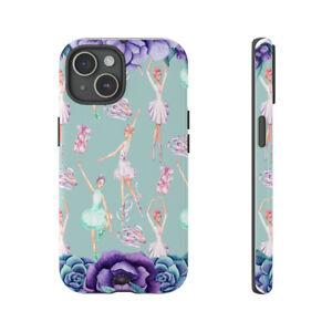 iPhone 15 Ballerina Tough Phone Case/Cover/Faceplate Ballet Dance Purple Floral