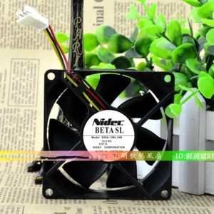Nidec D08A-12BL 04B 8025 12V 0.07A 8cm Chassis Industrial Cooling Fan Quiet - Picture 1 of 4