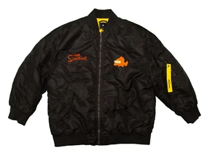 The SIMPSONS H&M black oversized bomber jacket, sz men's M/L - Picture 1 of 11