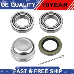 For 2000# Axle Spindle 1-1/16" Trailer Hub Wheel Bearing Kit L44649 Seal 1.25'' - Picture 1 of 6