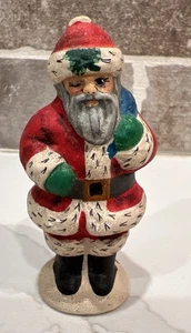 2001 VAILLANCOURT FOLK ART WINKING SANTA CLAUS CHRISTMAS FIGURINE #863 3.25” - Picture 1 of 10