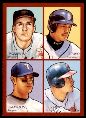 Upper Deck Goudey 2009 4 en 1 B. Robinson/Ichiro/G. Sizemore/J. Hamilton Foto 1 de 2