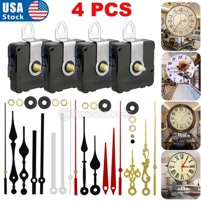 4Pcs Wall Quartz Clock Movement Mechanism DIY Replacement Repair Part Tool Kit - Image 1 of 4