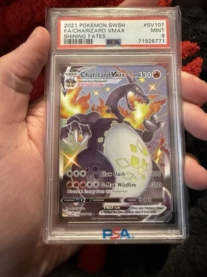 Pokémon TCG Shining Fates Charizard VMAX SV107/SV122 2021 Shiny PSA 9 Mint Rare - Image 1 of 2