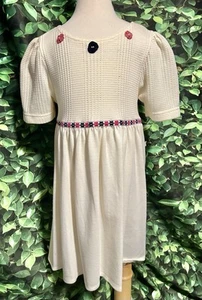 Young People Lord & Taylor Dress Cotton Blend Ivory Floral Girls M 5/6 New - Picture 1 of 8